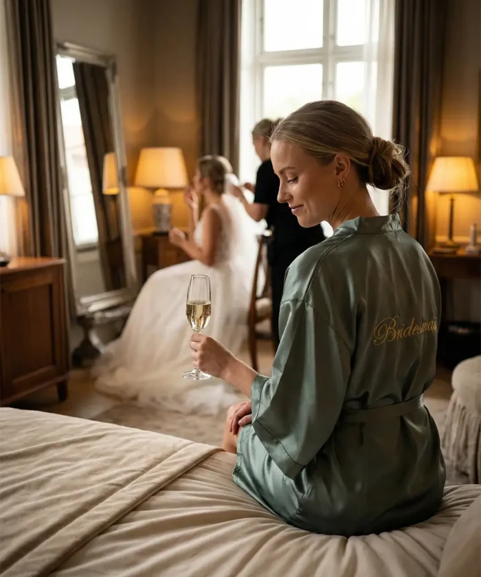 "Bridesmaid" morgenkåbe - Grøn