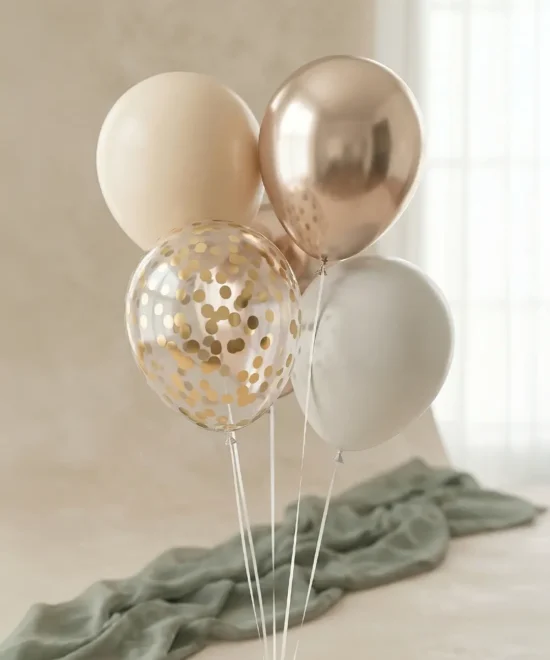 Ballonsæt - Nude & Champagne - 24 stk