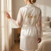 Elegant "Bride" Morgenkåbe
