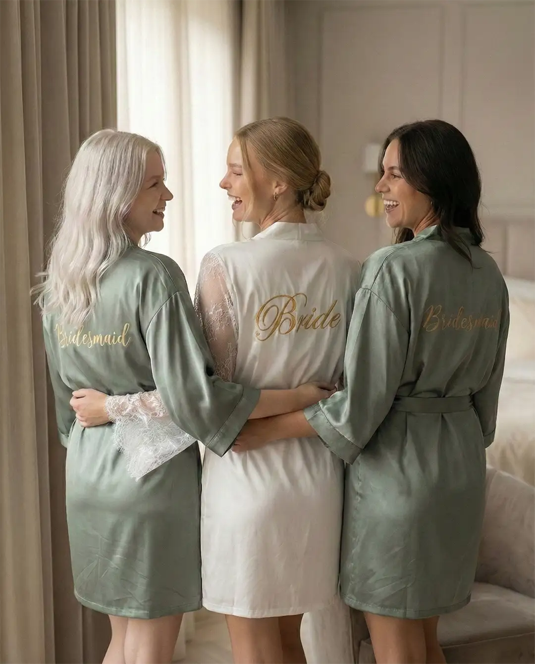 "Bridesmaid" morgenkåbe - Grøn - Billede 3