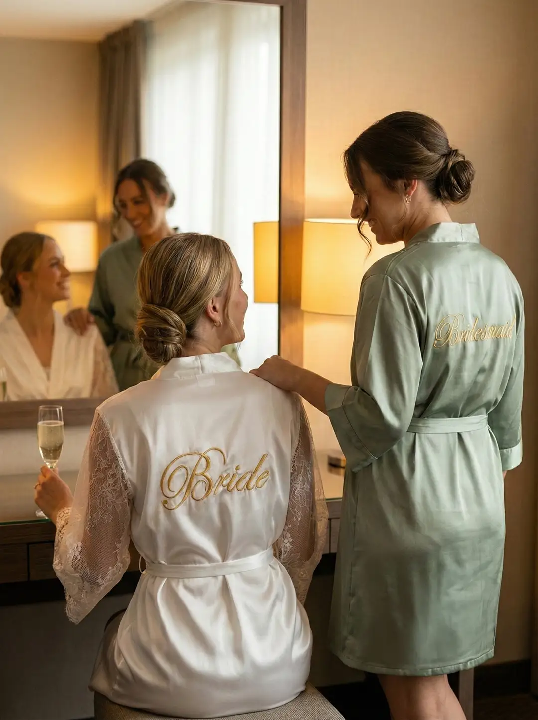 "Bridesmaid" morgenkåbe - Grøn - Billede 4