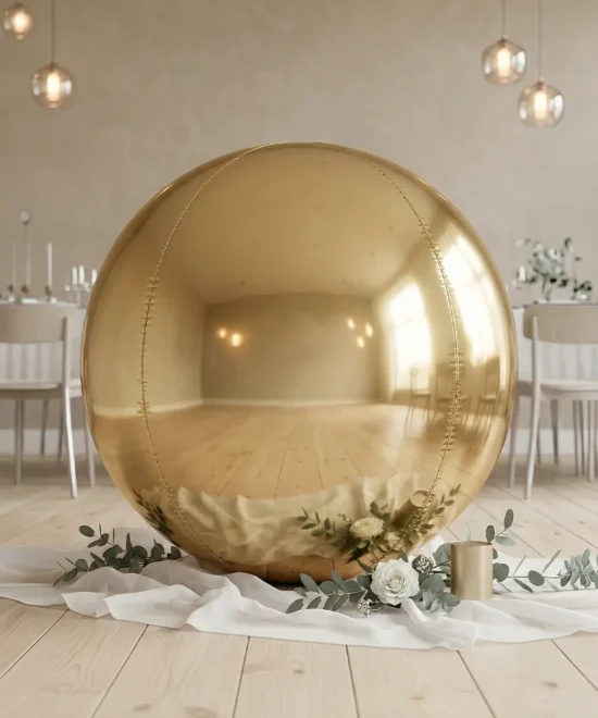 Mirrorball Folieballon - Guld 152 cm