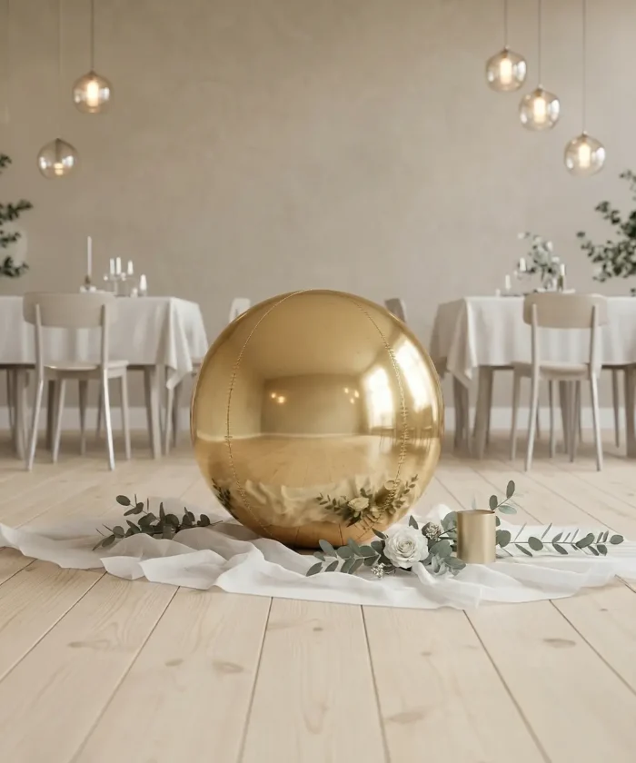 Spejl folieballon, Lille – Guld 81cm