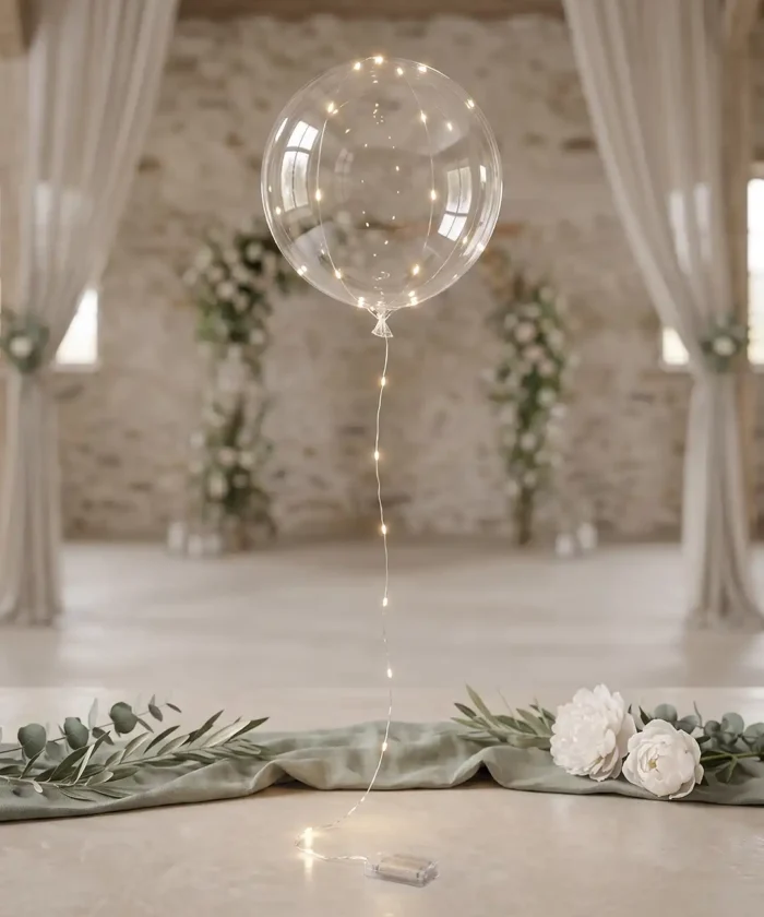 Alternative view of LED Balloner Sæt (3stk.) - Klare med Lyskæde