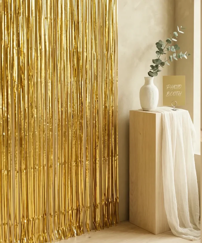 Glimmerforhæng, Guld, 100x200cm