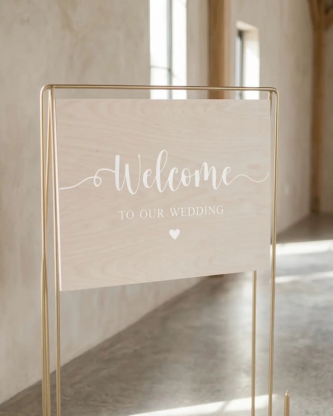 Mærkat: “Welcome To Our Wedding” Hvid - 21×57 cm