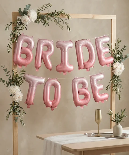 folieballon, Bride to be, rosa