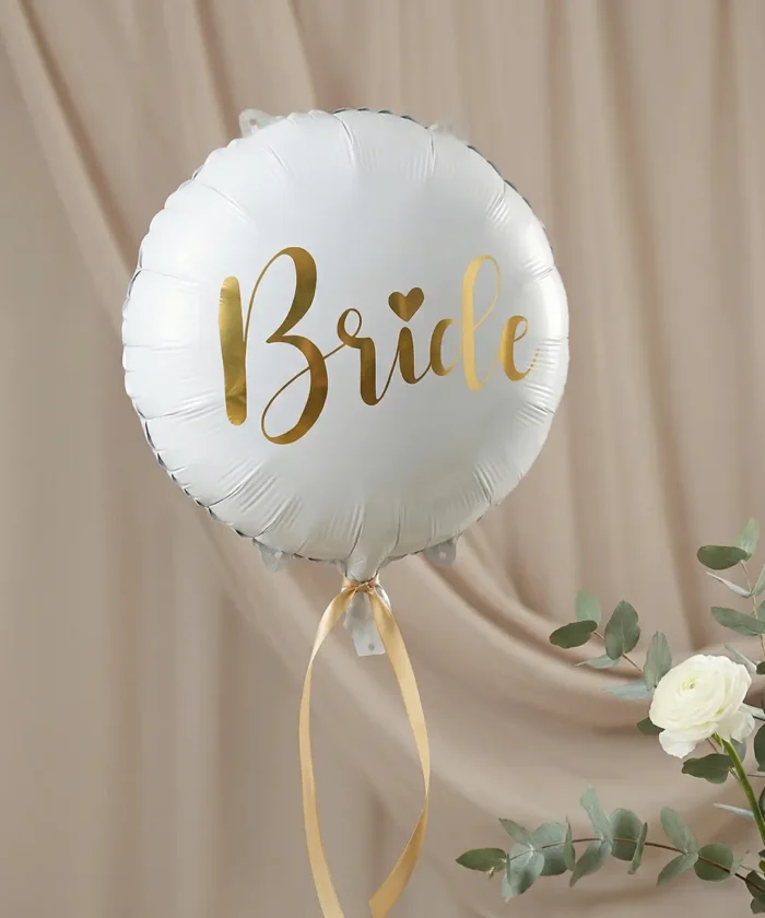 folieballon, Bride, 45 cm, hvid