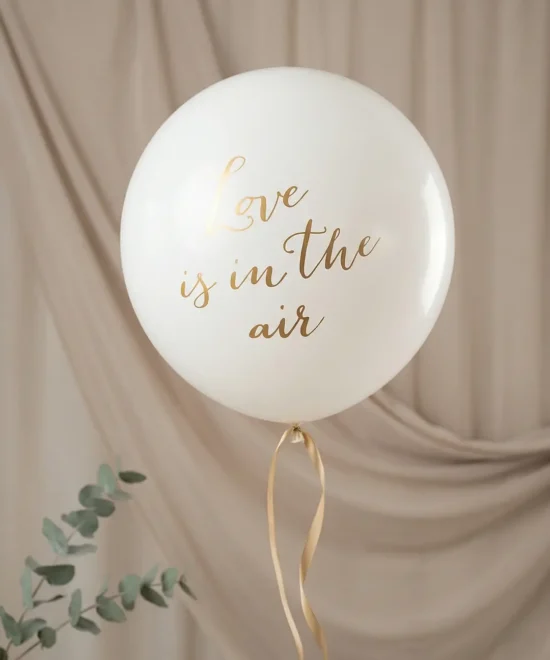 kæmpe ballon, 1 m, Love is in the air, hvid