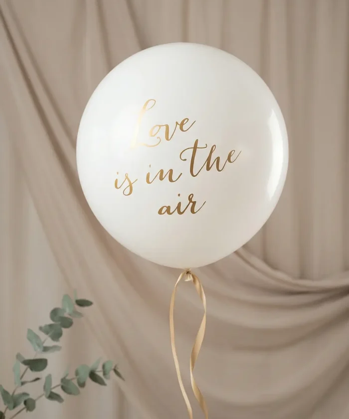 kæmpe ballon, 1 m, Love is in the air, hvid