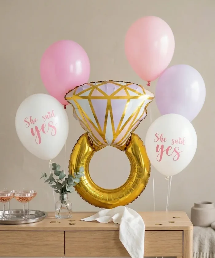 Ballon mix, Ring/lyserød - 6 stk.