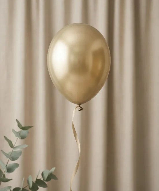balloner, 27 cm, metallic cold gold - 50 stk.