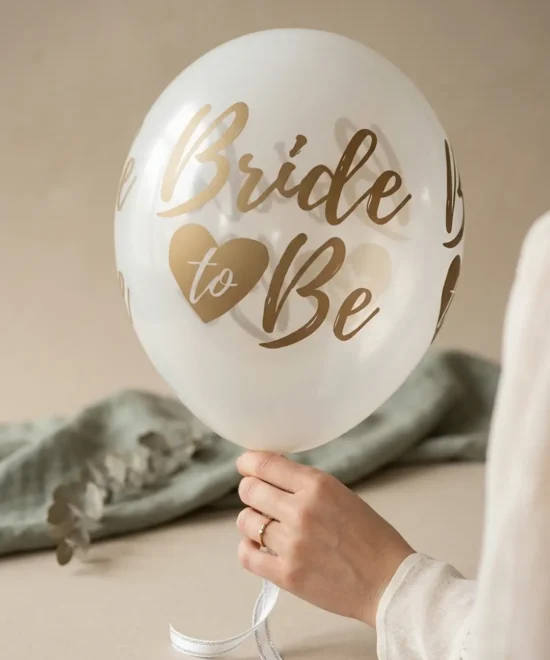 balloner, 30 cm, Bride to be, krystalklar - 6 stk.