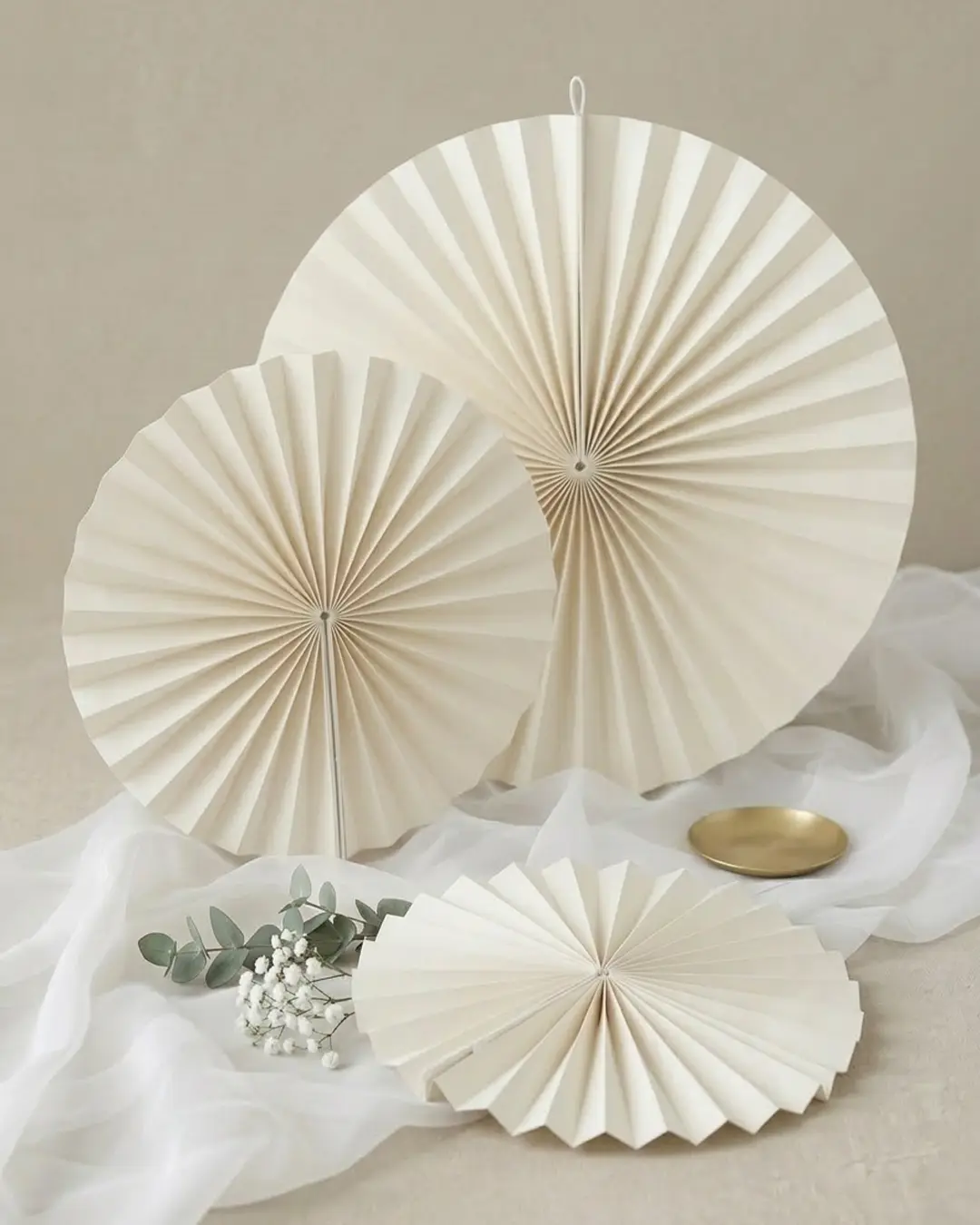 Rosetter, offwhite - 3 stk.