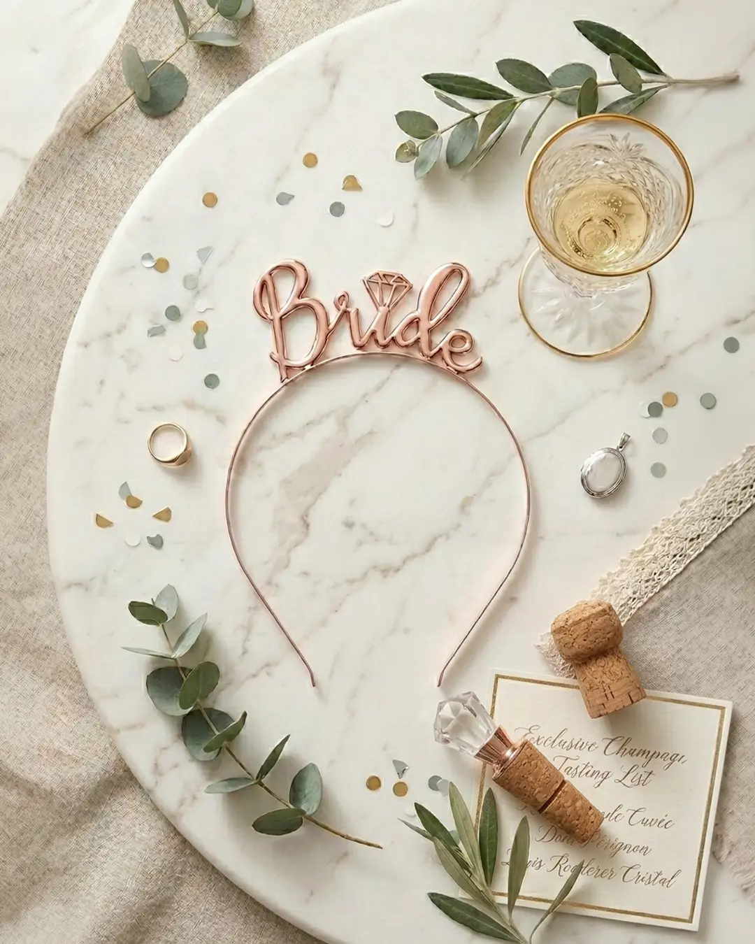 “Bride” hårbøjle, rosaguld