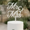 MR & MRS akryl kagetopper, hvid