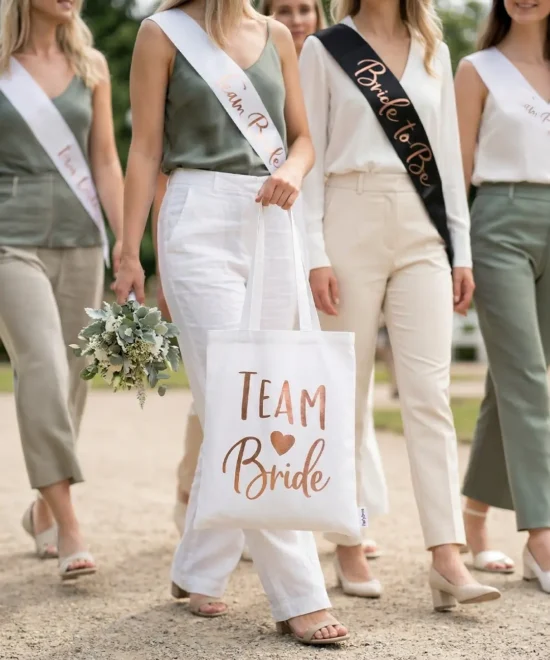 Mulepose, Team Bride, hvid