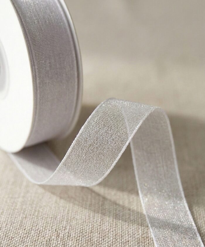 Hvidt Chiffonbånd 12 mm (25 meter)