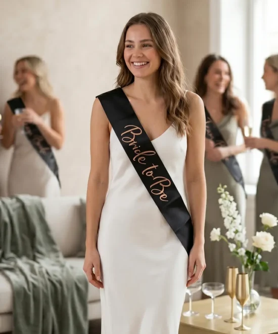 "Bride to be" skråbånd, sort