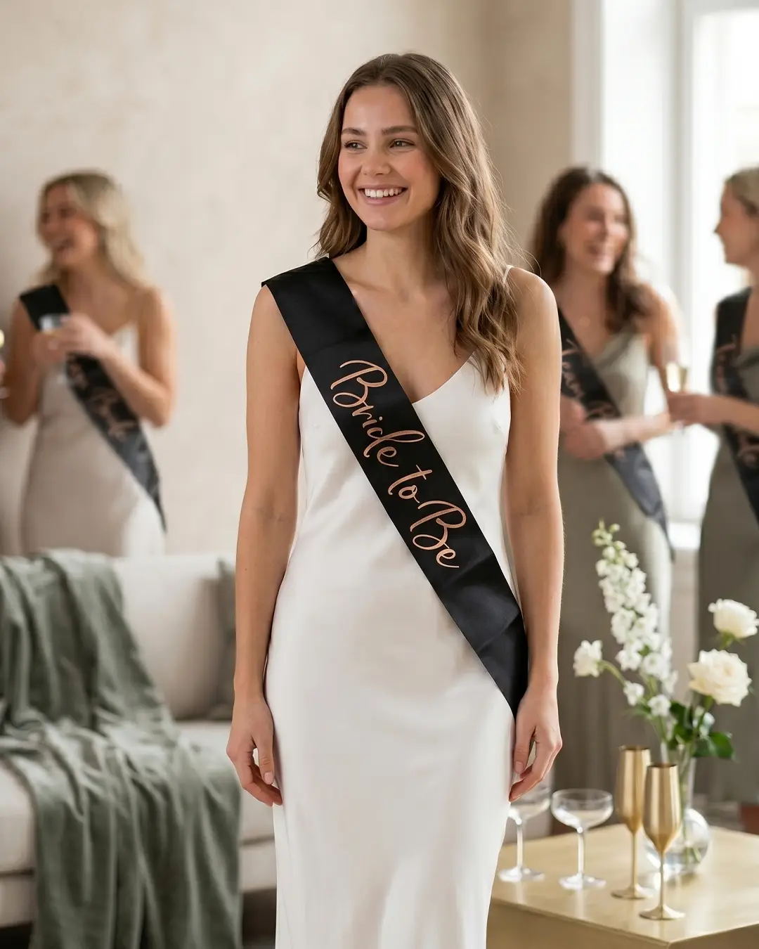 "Bride to be" skråbånd, sort
