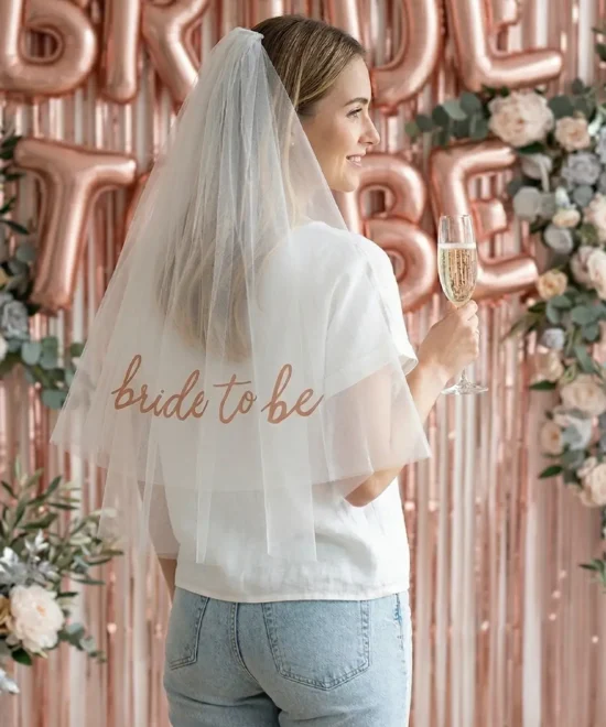 "Bride to be" slør, hvid