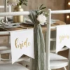 Skilte - Bride/Groom, hvid/guld
