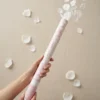 Konfettirør m. Rosenblade, Hvid, 80cm
