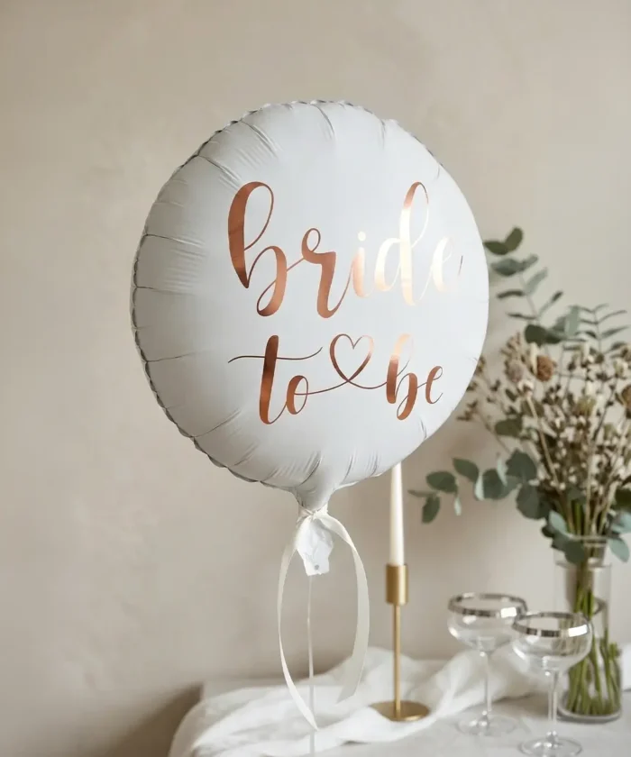 folieballon, Bride to be, 45 cm, hvid