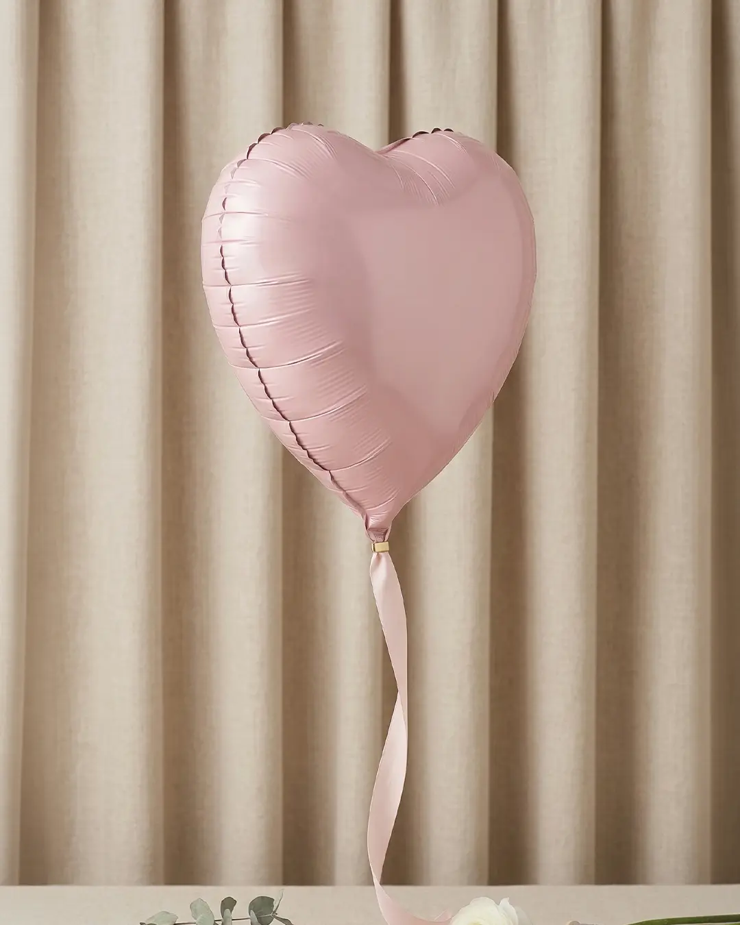 folieballon, hjerte, 45 cm, lyserød