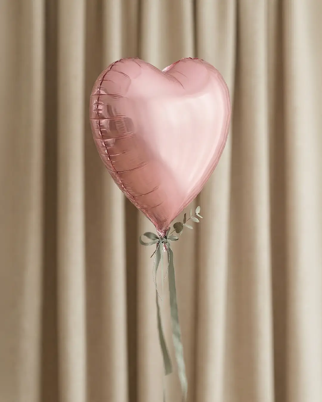 folieballon, hjerte, 45 cm, lyserød