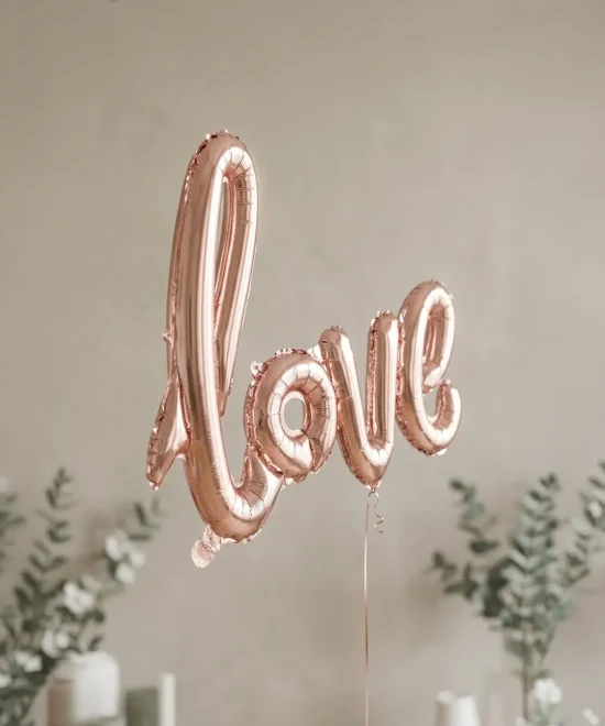 folieballon, Love, rosaguld