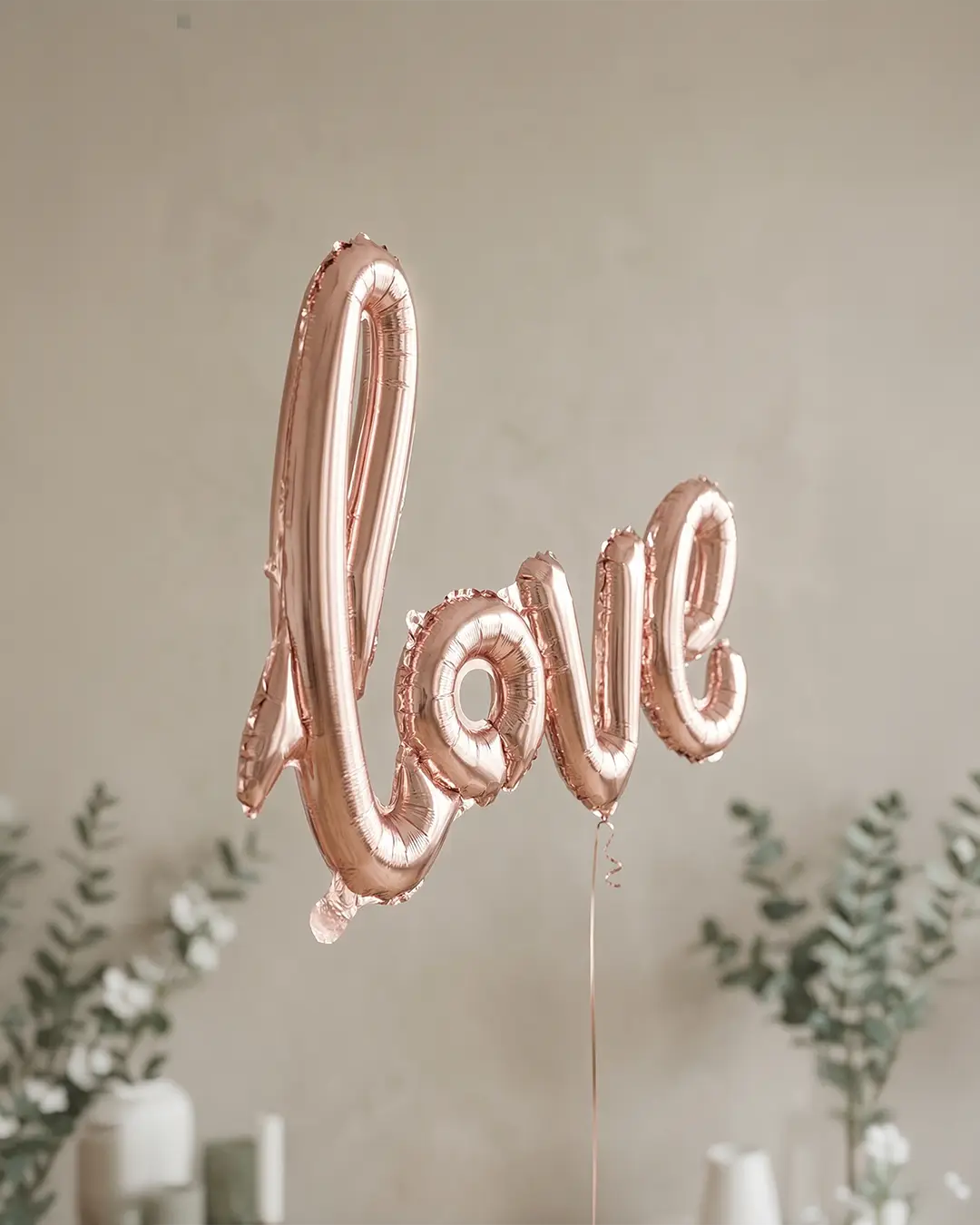 folieballon, Love, rosaguld