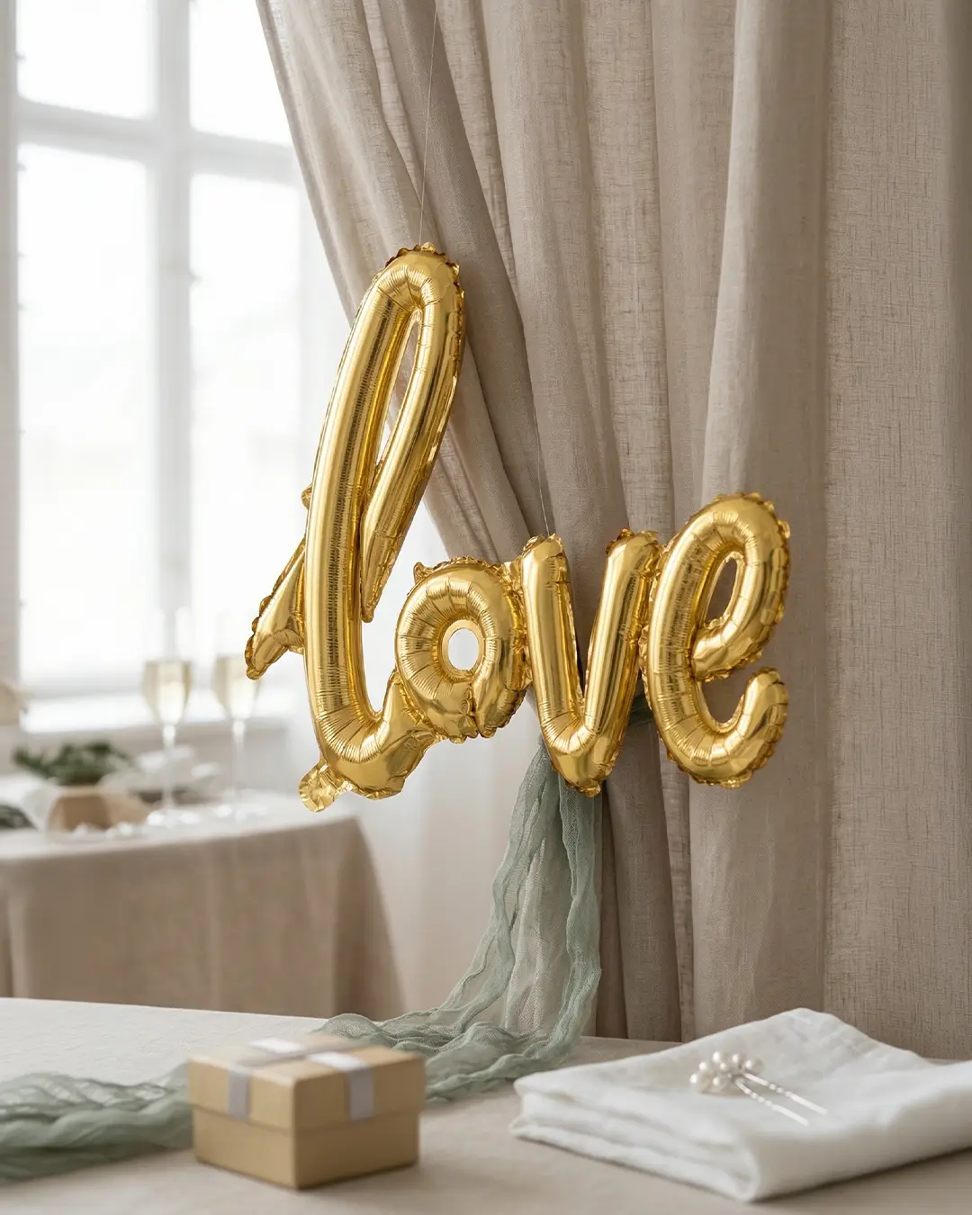 folieballon, Love, guld