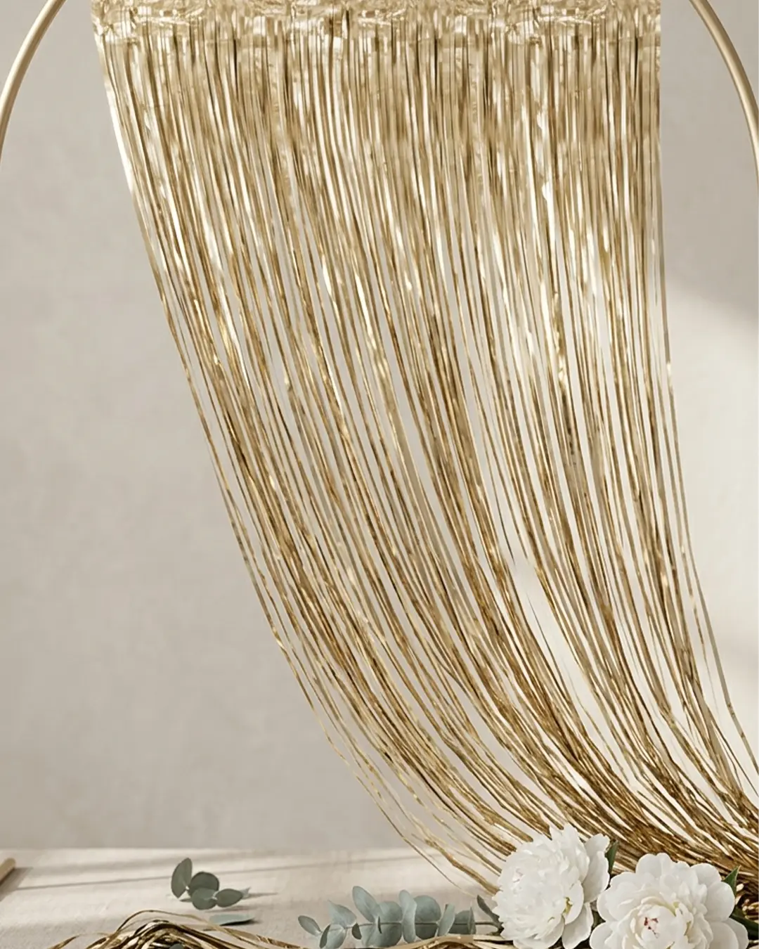 Glimmerforhæng, guld, 90x250cm - Billede 3