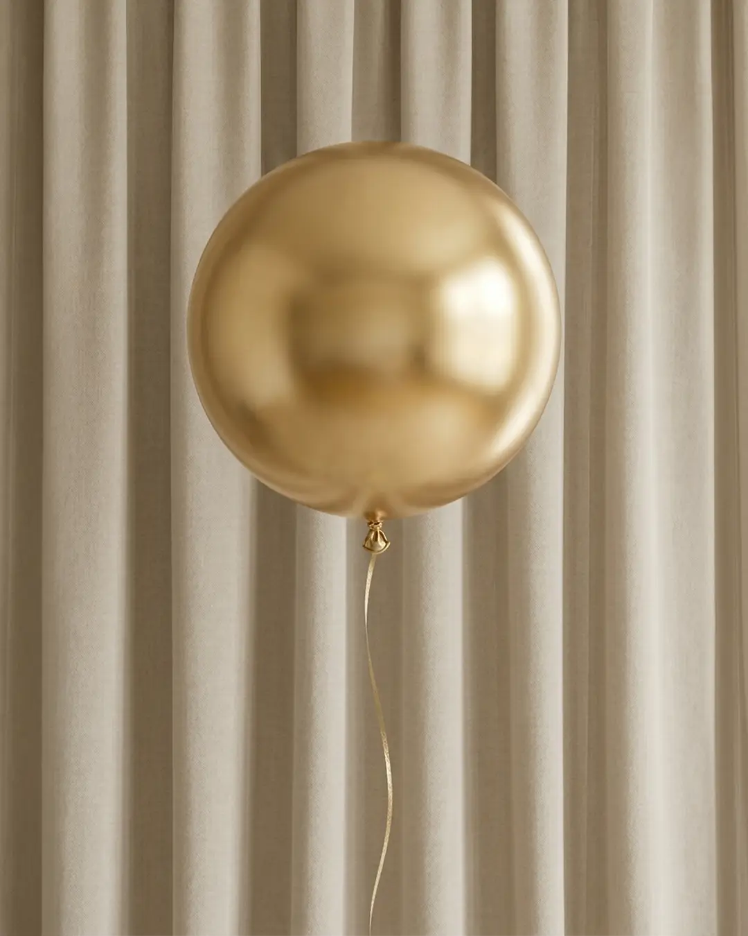 rund ballon, glossy, 60cm, guld - 1 stk.
