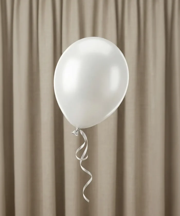 balloner, 27cm, metallic hvid - 50 stk.