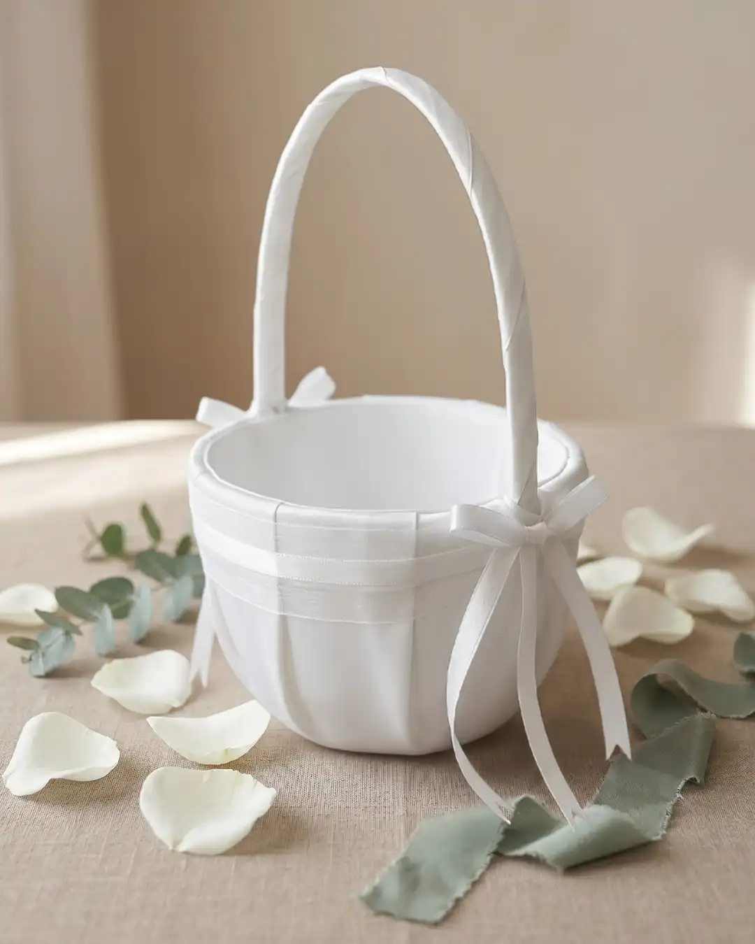 Blomsterpige Kurv Hvid Satin - Billede 3