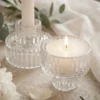 4 stk. Glas lysestage 2-i-1