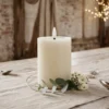 LED Bloklys - 10x7.5 cm - Cream