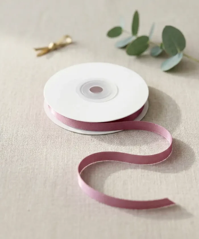 Satinbånd, Støvet Rosa, 6mm/25m