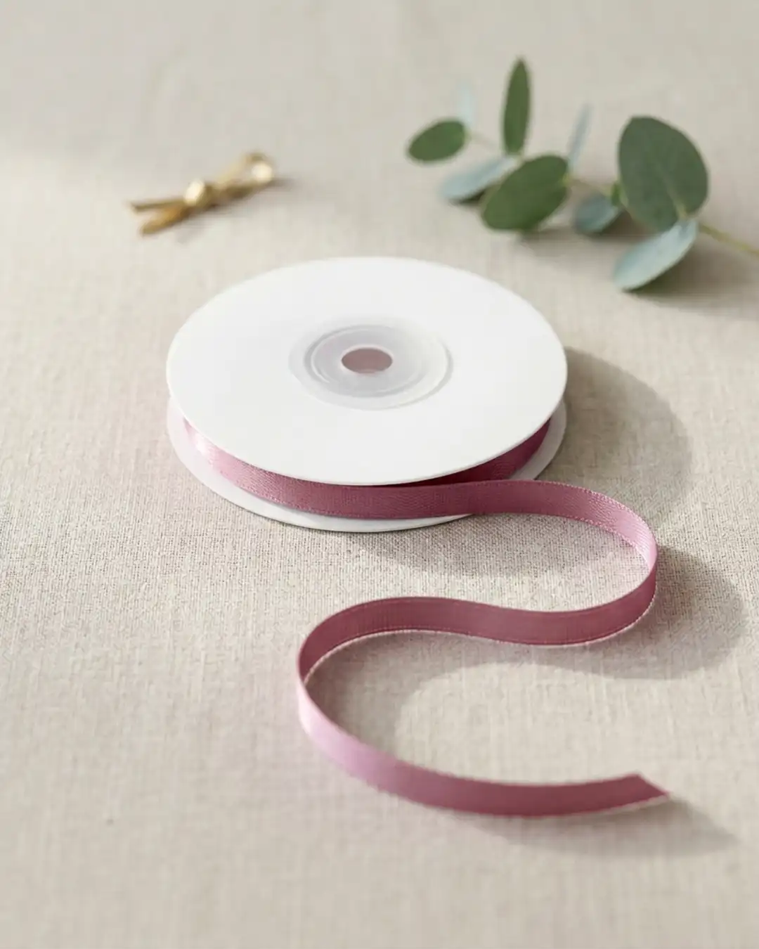 Satinbånd, Støvet Rosa, 6mm/25m
