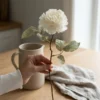 Silkeblomst Rose 38 cm - Hvid