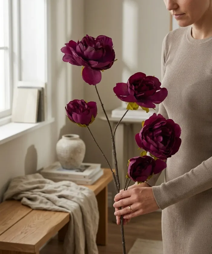 Silkeblomst Pæon 110 cm - Lilla