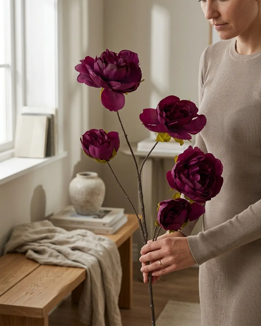 Silkeblomst Pæon 110 cm - Lilla