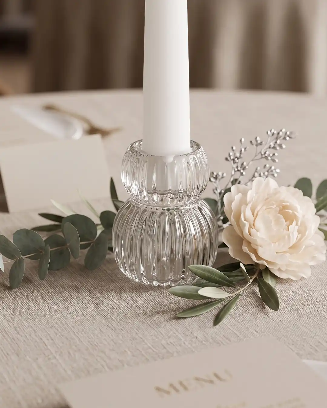 Lysestage Updown - Klar Glas, 2 stk. - Billede 3