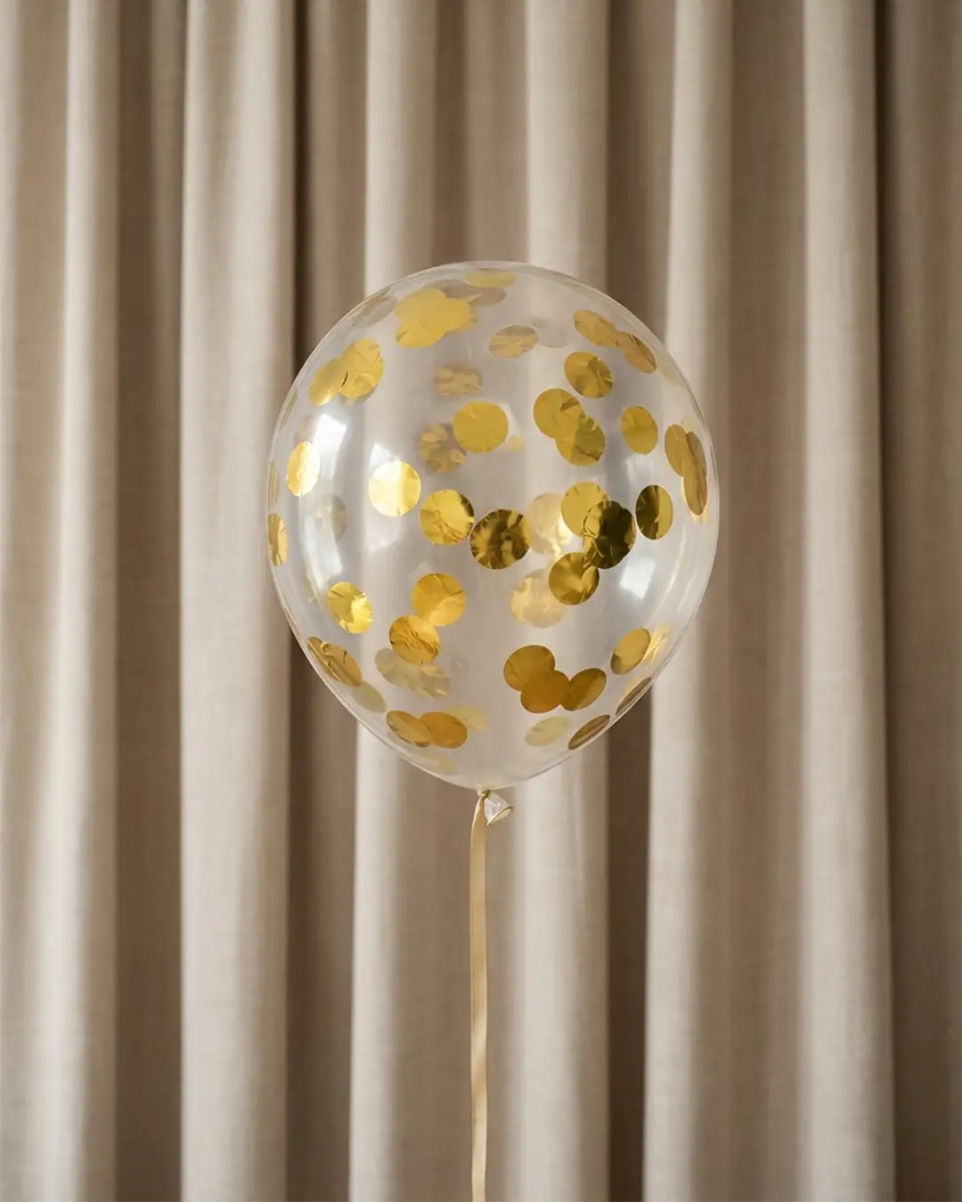 Konfetti balloner, Guld - 5stk. 30cm