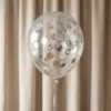 Konfetti balloner, Sølv/klar - 5stk. 30cm