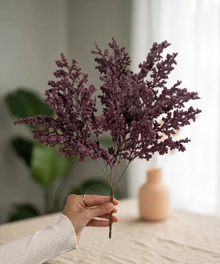 Silkeblomst Gren 38 cm - Bordeaux