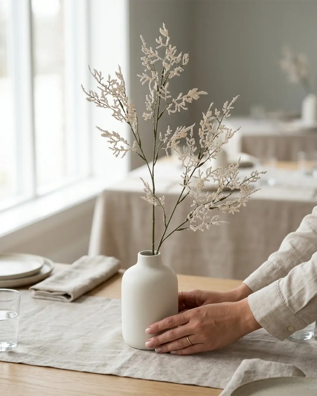 Silkeblomst Bi.Gren 76 cm - Creme