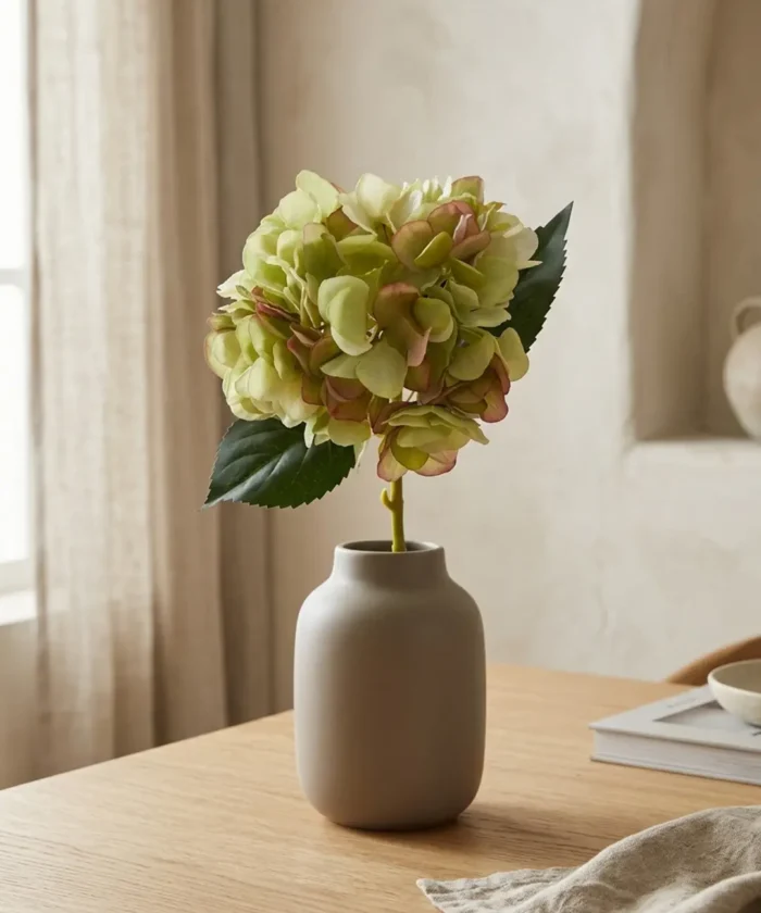 Silkeblomst Hortensia 36 cm - Grøn